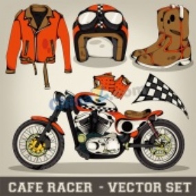 摩托车运动元素矢量设计